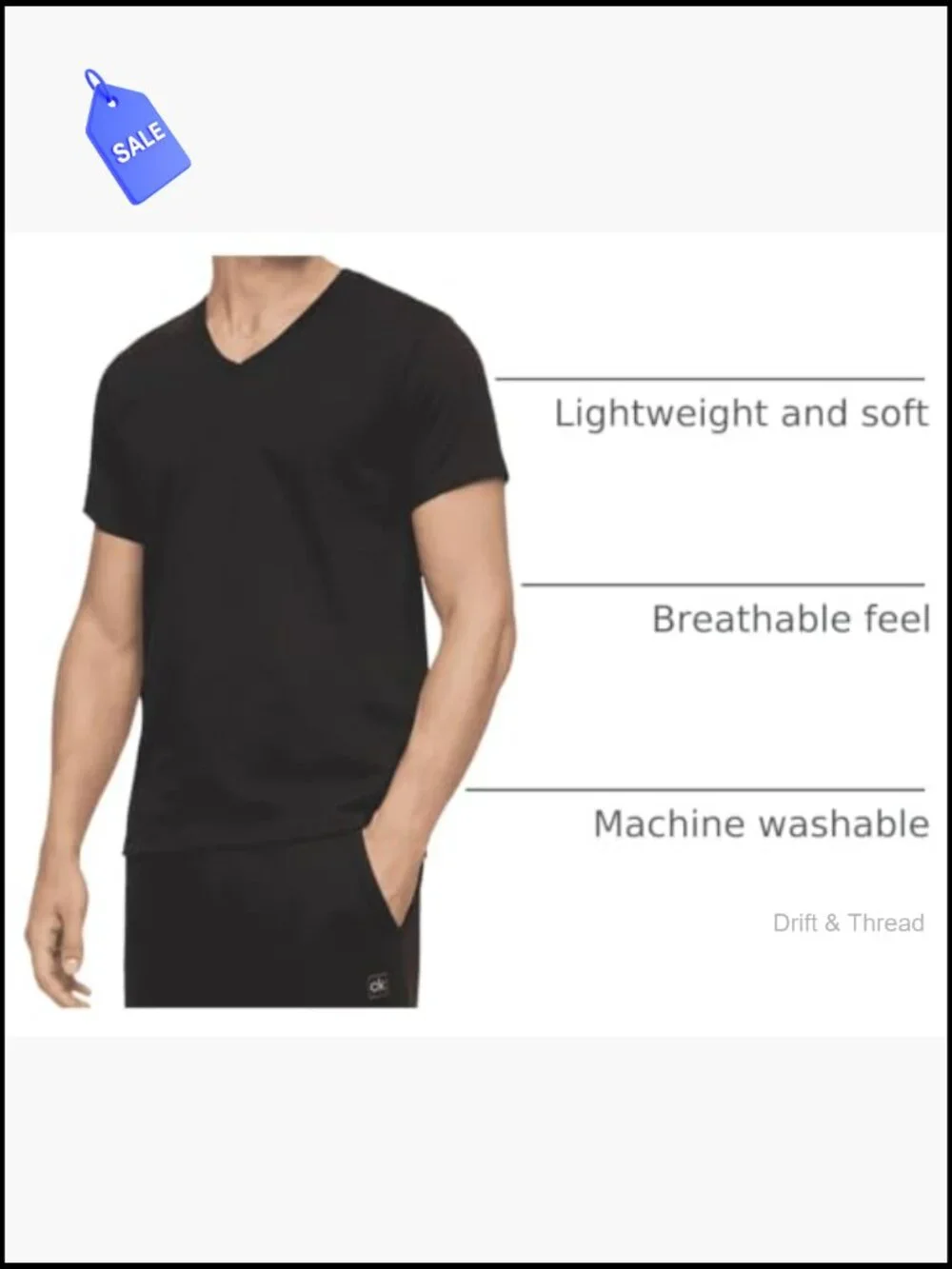 5-Pack Cotton V-Neck Undershirts Men's T-Shirt Multipack